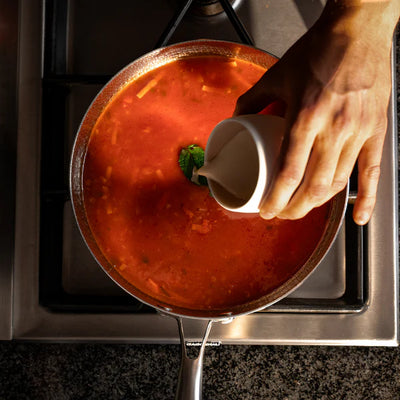 Poêle profonde professionnelle en titane martelé