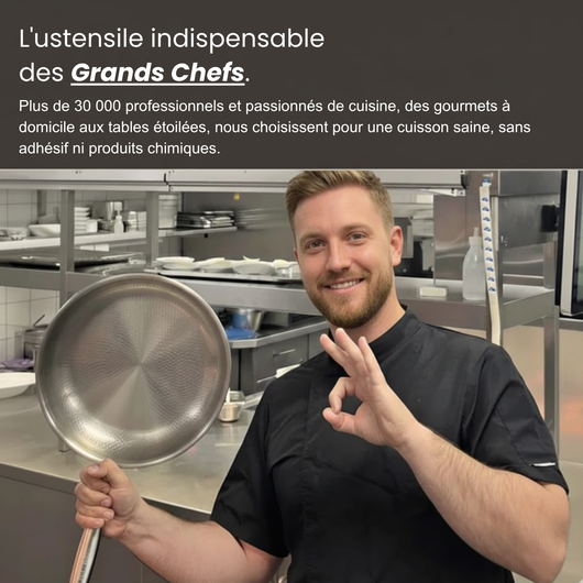 Set Pro de poêle en titane martelé avec ustensiles